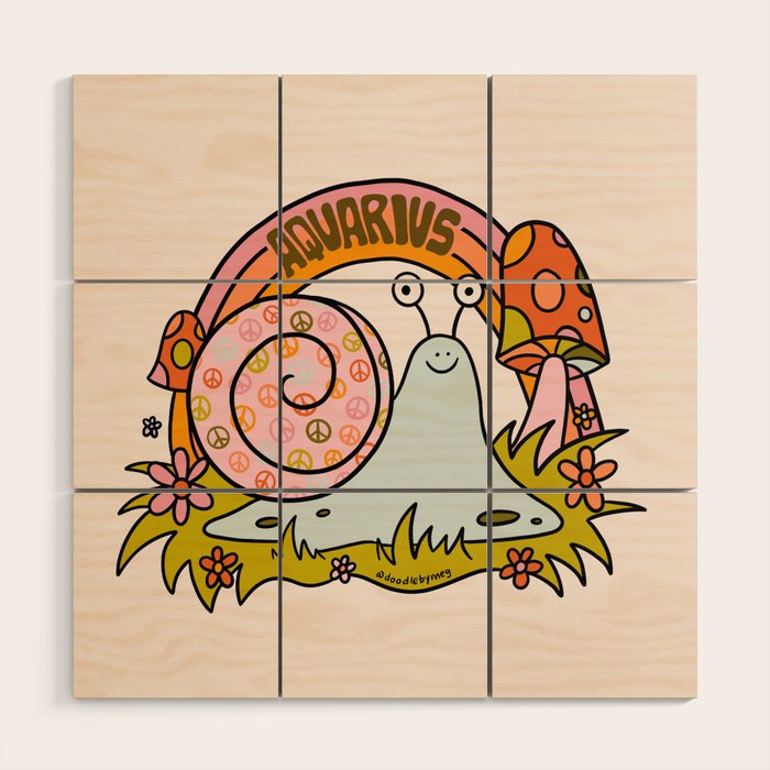 Aquarius Snail Wood Wall Art Gallery Image 1