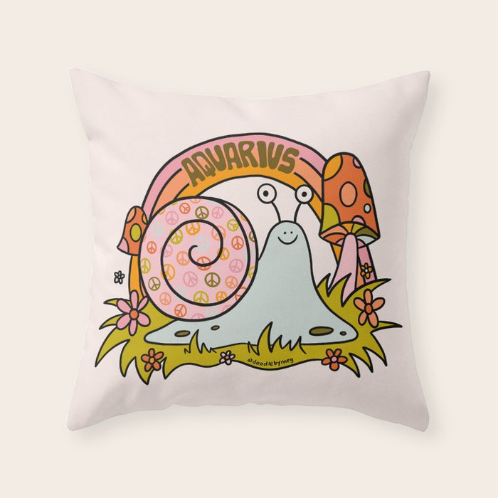 Aquarius Snail Throw Pillow Gallery Image 6