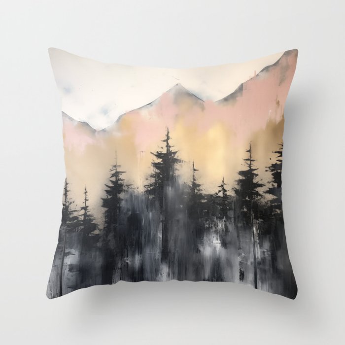 Pacific Northwest Wonderland Painting Throw Pillow Gallery Image 1