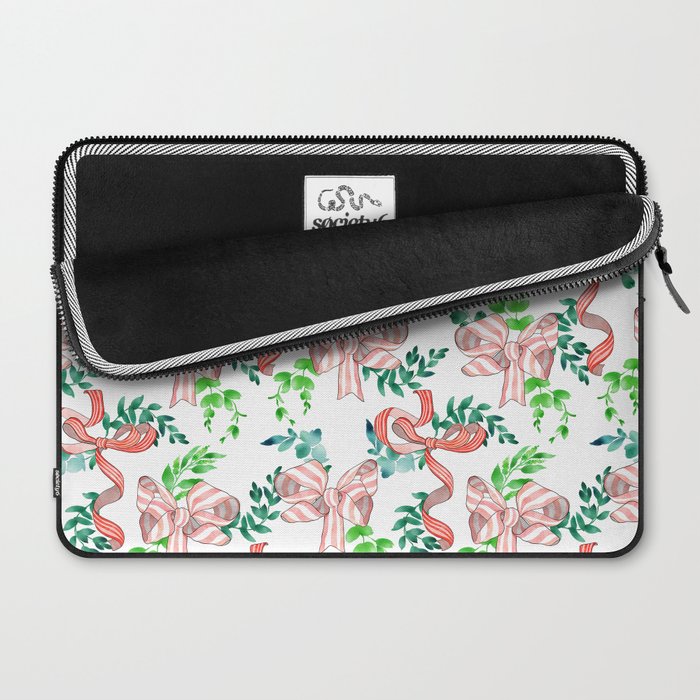 Whimsical Cheerful Bows Plants II Laptop Sleeve Gallery Image 2