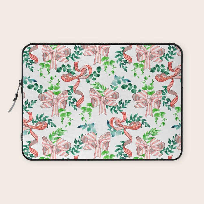Whimsical Cheerful Bows Plants II Laptop Sleeve Gallery Image 1