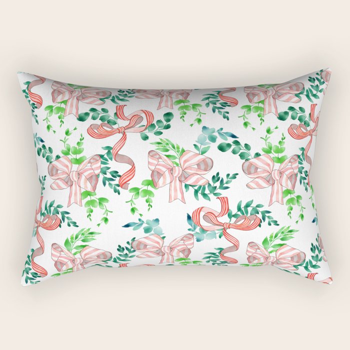 Whimsical Cheerful Bows Plants II Rectangular Pillow Gallery Image 2