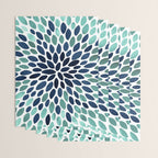 Flower Bloom, Aqua and Navy Wrapping Paper Gallery Image 3