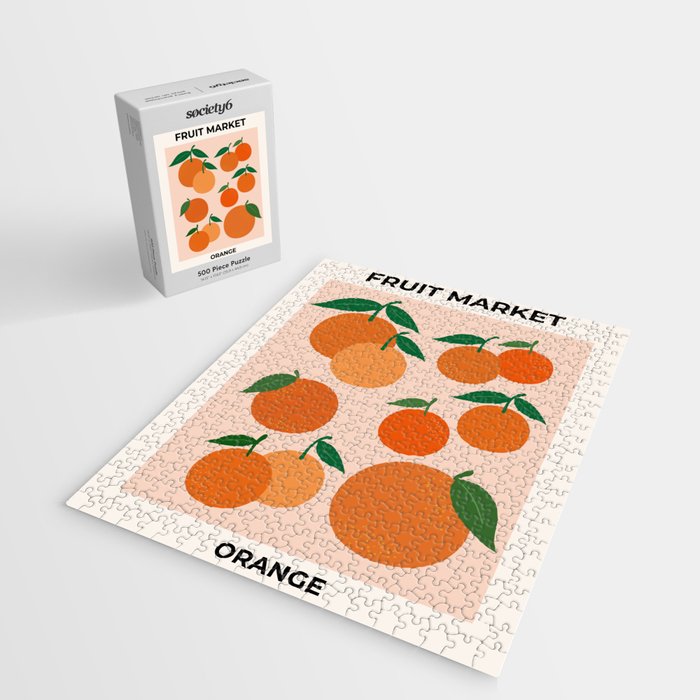 Fruit Market Print Oranges Fruit Art Orange Fruit Market Aesthetic Food Art Modern Decor Jigsaw Puzzle Gallery Image 2