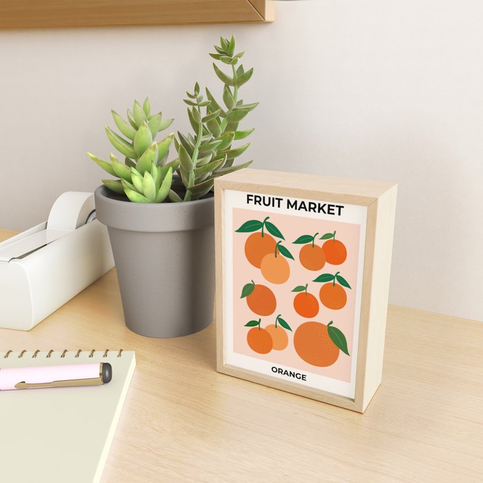 Fruit Market Print Oranges Fruit Art Orange Fruit Market Aesthetic Food Art Modern Decor Mini Art Print Gallery Image 2
