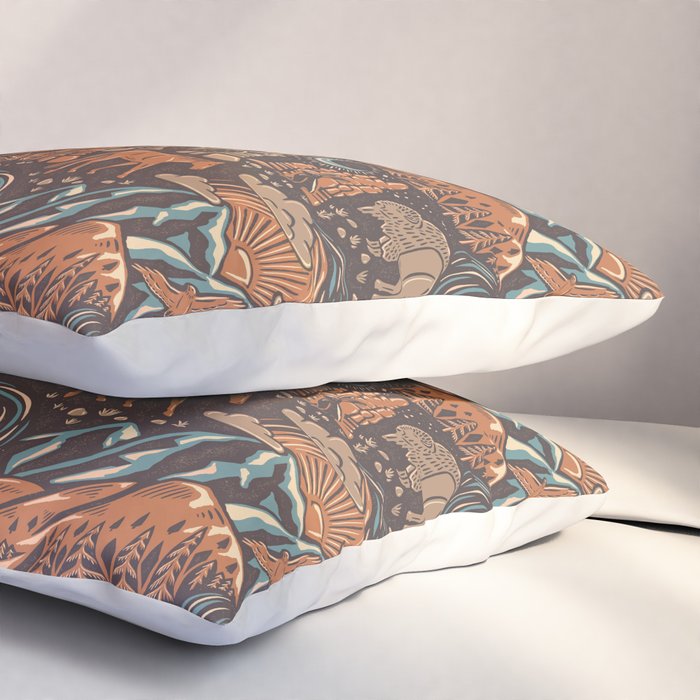 Wild West - Brown, Orange, and Blue  Pillow Sham Gallery Image 3