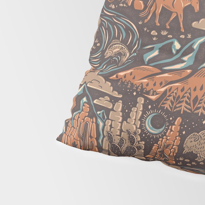 Wild West - Brown, Orange, and Blue  Pillow Sham Gallery Image 4
