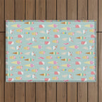 Vintage Ice Cream Pattern Outdoor Rug Gallery Image 1