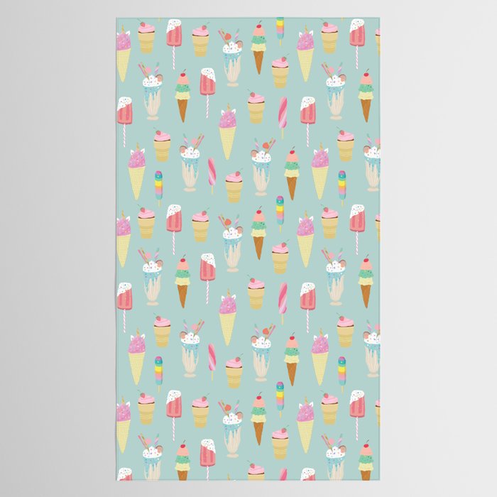 Vintage Ice Cream Pattern Tablecloth Gallery Image 2