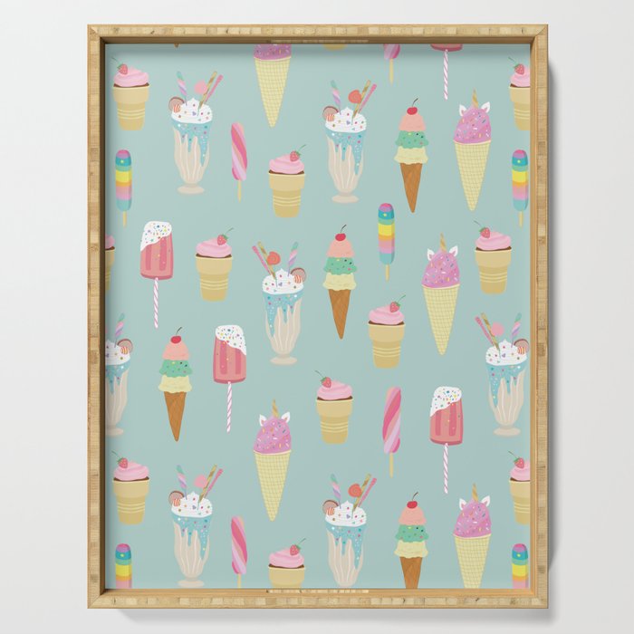 Vintage Ice Cream Pattern Serving Tray Gallery Image 1