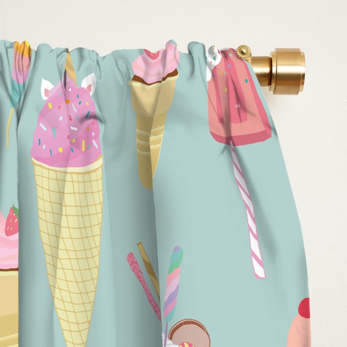 Vintage Ice Cream Pattern Window Curtain Gallery Image 2