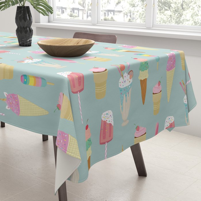 Vintage Ice Cream Pattern Tablecloth Gallery Image 3