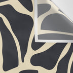 Black and white abstract flower art pattern Wall Tapestry Gallery Image 3