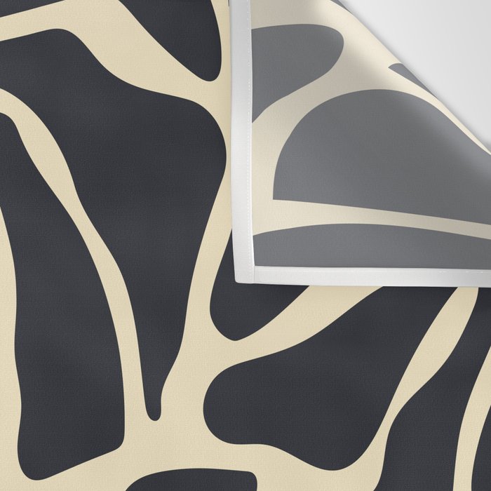 Black and white abstract flower art pattern Wall Tapestry Gallery Image 3