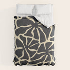 Black and white abstract flower art pattern Comforter Gallery Image 6