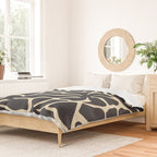 Black and white abstract flower art pattern Duvet Cover Gallery Image 2