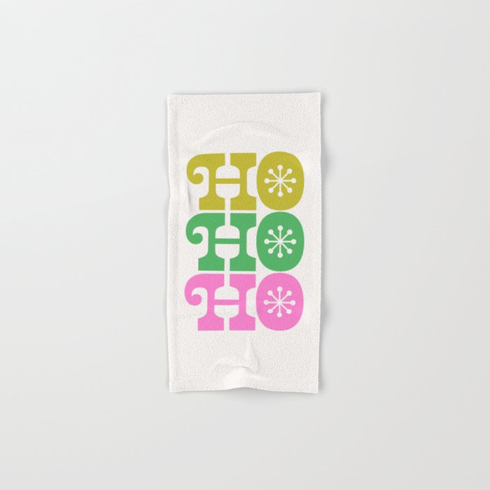 Ho Ho Ho - Pink and Green Bath Towel Gallery Image 1