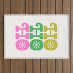 Ho Ho Ho - Pink and Green Outdoor Rug Gallery Image 1