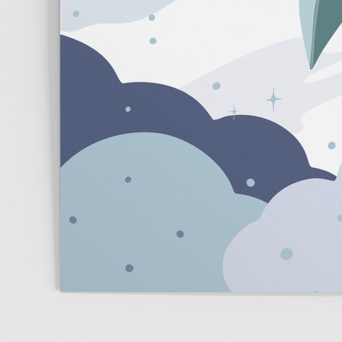 Space rocket print with planets and stars, perfect for an outer space nursery or kids room Poster Gallery Image 3