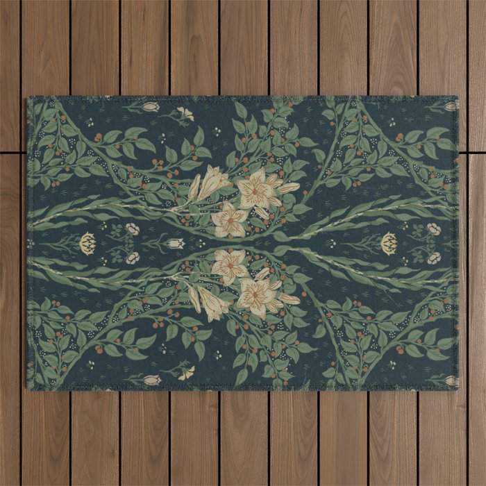 Francesca Floral by Walter Crane Outdoor Rug Gallery Image 1