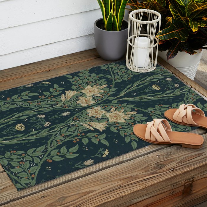 Francesca Floral by Walter Crane Outdoor Rug Gallery Image 2