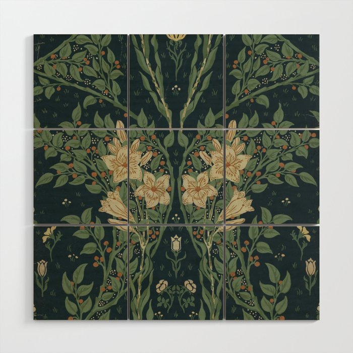 Francesca Floral by Walter Crane Wood Wall Art Gallery Image 1