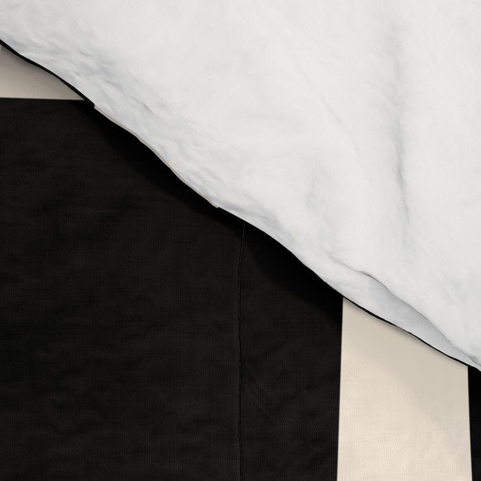 Midcentury Windows Geometric Check Pattern in Black and Almond Cream Comforter Gallery Image 4
