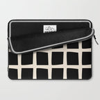 Midcentury Windows Geometric Check Pattern in Black and Almond Cream Laptop Sleeve Gallery Image 2