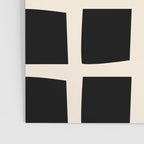 Midcentury Windows Geometric Check Pattern in Black and Almond Cream Poster Gallery Image 3