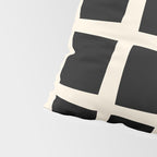 Midcentury Windows Geometric Check Pattern in Black and Almond Cream Pillow Sham Gallery Image 4