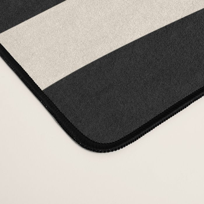 Midcentury Windows Geometric Check Pattern in Black and Almond Cream Desk Mat Gallery Image 4