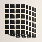 Midcentury Windows Geometric Check Pattern in Black and Almond Cream Wrapping Paper Gallery Image 3