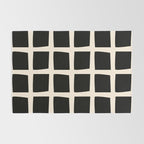 Midcentury Windows Geometric Check Pattern in Black and Almond Cream Rug Gallery Image 2