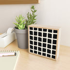 Midcentury Windows Geometric Check Pattern in Black and Almond Cream Mini Art Print Gallery Image 2