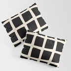 Midcentury Windows Geometric Check Pattern in Black and Almond Cream Pillow Sham Gallery Image 3