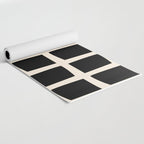 Midcentury Windows Geometric Check Pattern in Black and Almond Cream Yoga Mat Gallery Image 2