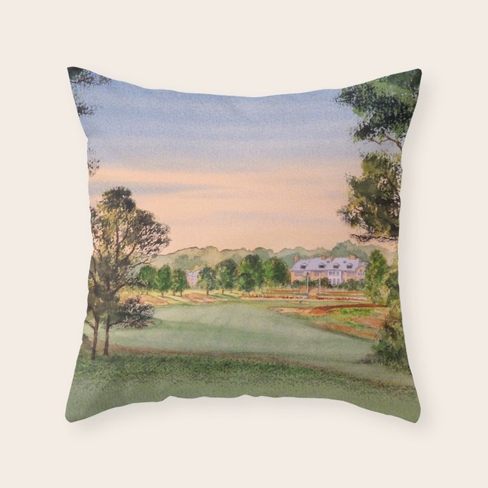 Hamilton Farm Golf Club Highlands Course 18th hole Throw Pillow Gallery Image 6