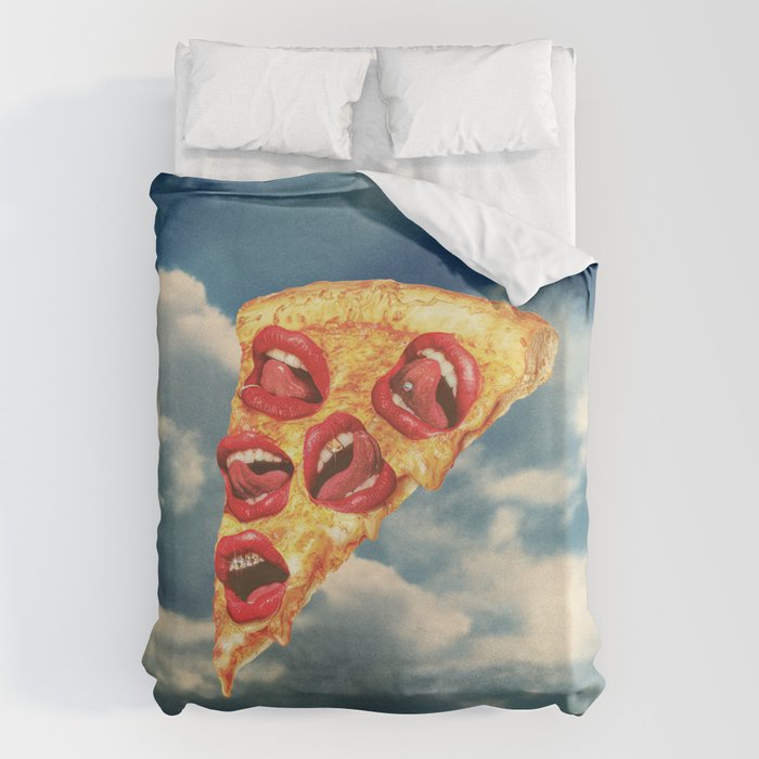 Pizza Euphoria - Pepperoni and Cheese Duvet Cover Gallery Image 6