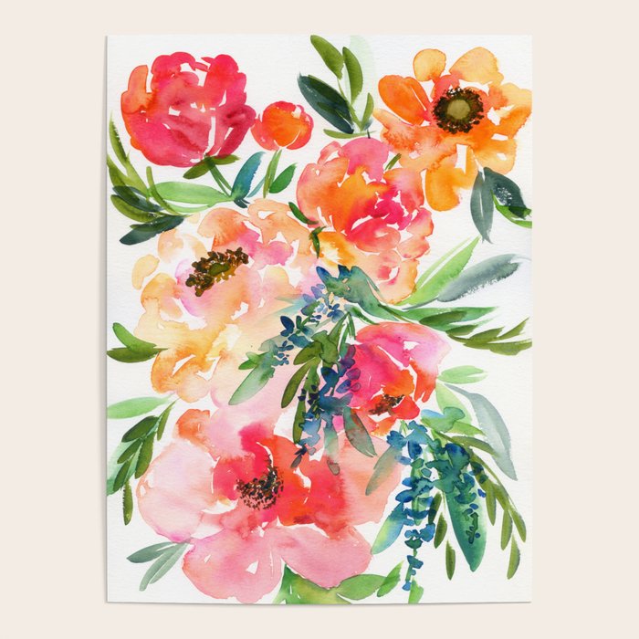 bouquet of huge peonies Poster Gallery Image 1