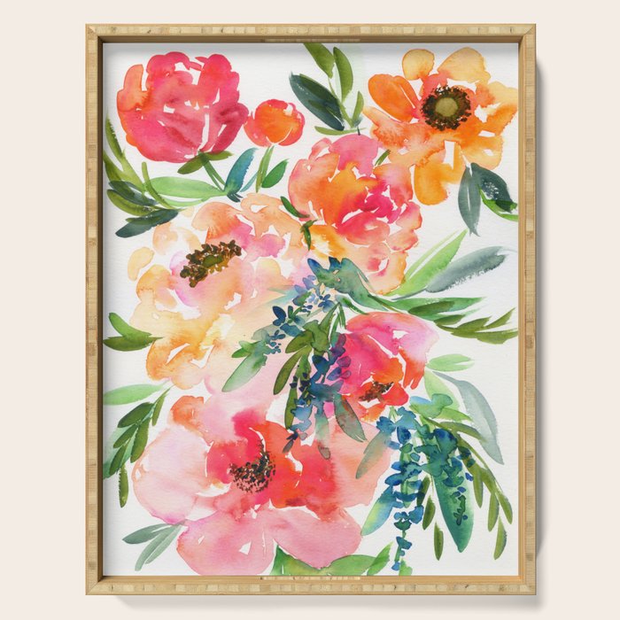 bouquet of huge peonies Serving Tray Gallery Image 1