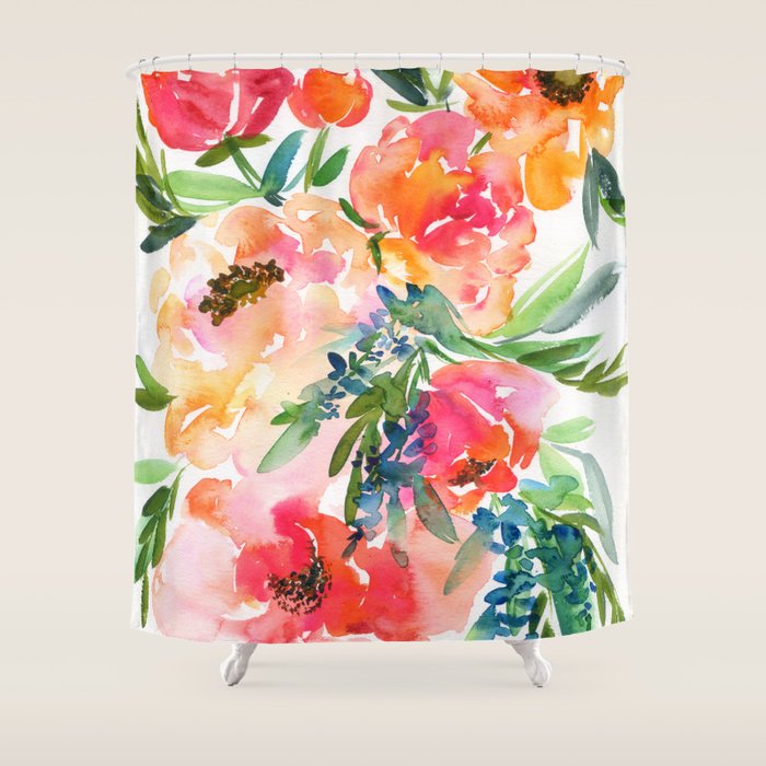 bouquet of huge peonies Shower Curtain Gallery Image 1