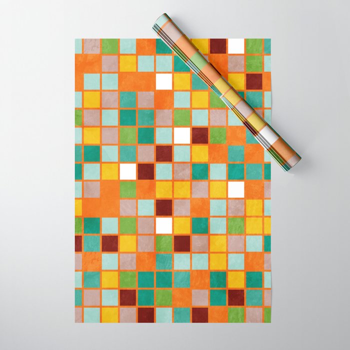 little sunny checkers Wrapping Paper Gallery Image 1