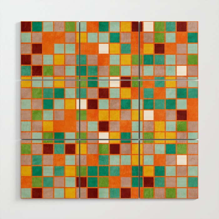 little sunny checkers Wood Wall Art Gallery Image 1