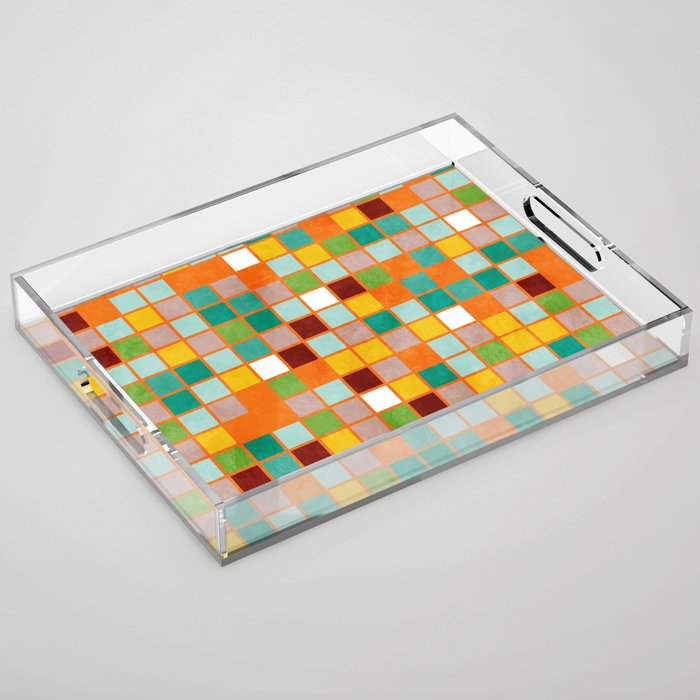 little sunny checkers Acrylic Tray Gallery Image 1