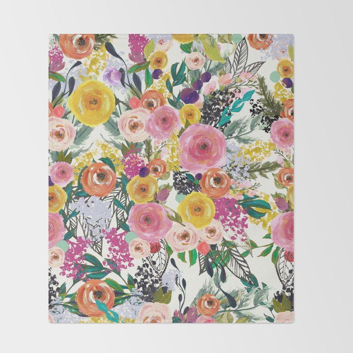 Autumn Blooms Throw Blanket Gallery Image 2
