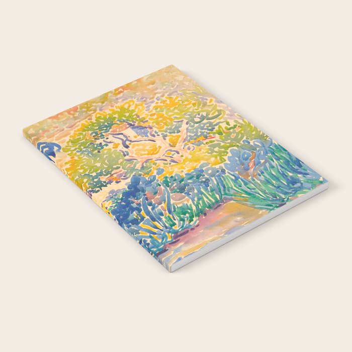 Henri-Edmond Cross Neo-Impressionism Pointillism The Artist's Garden at St. Clair Watercolor Paintin Notebook Gallery Image 1