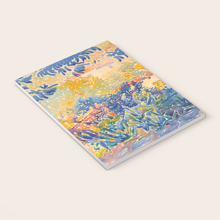 Henri-Edmond Cross Neo-Impressionism Pointillism The Artist's Garden at St. Clair Watercolor Paintin Notebook Gallery Image 3