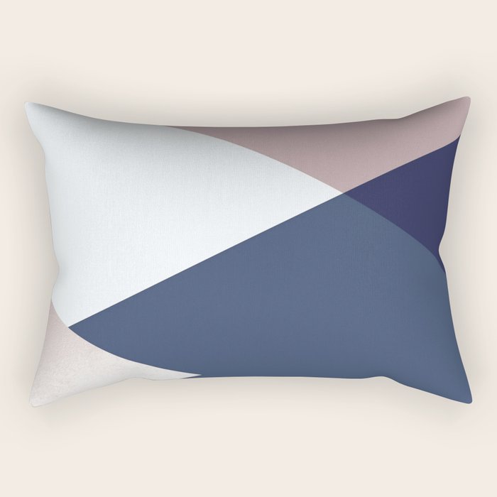 Geometrics - blush indigo rose gold Rectangular Pillow Gallery Image 2