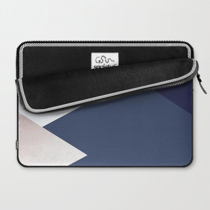 Geometrics - blush indigo rose gold Laptop Sleeve Gallery Image 2