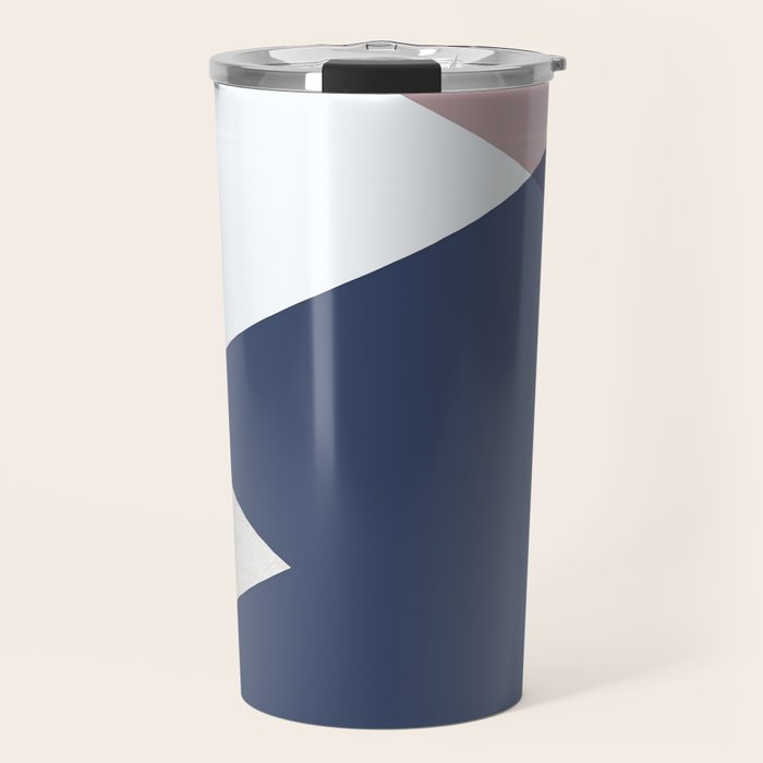 Geometrics - blush indigo rose gold Travel Mug Gallery Image 1